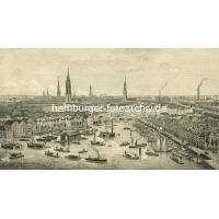 X00934112 Hamburg Panorama - Blick über den Binnenhafen zur Hamburger Innenstadt  | Binnenhafen - historisches Hafenbecken in der Hamburger Altstadt.